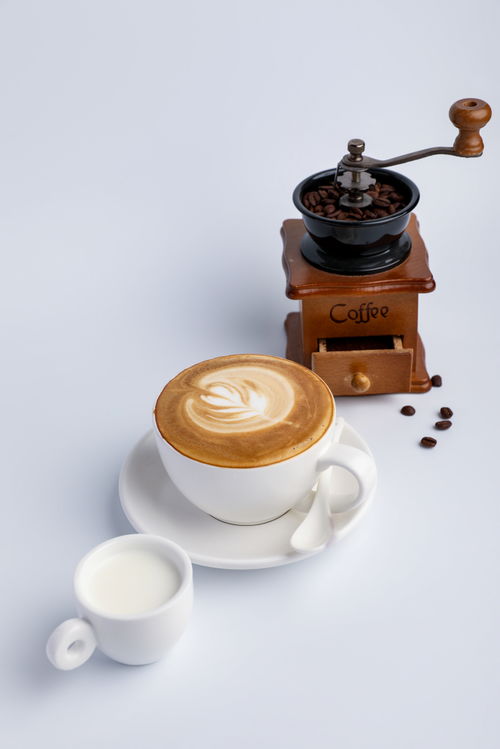 经典美式奶泡咖啡咖啡店饮品摄影图 摄影素材